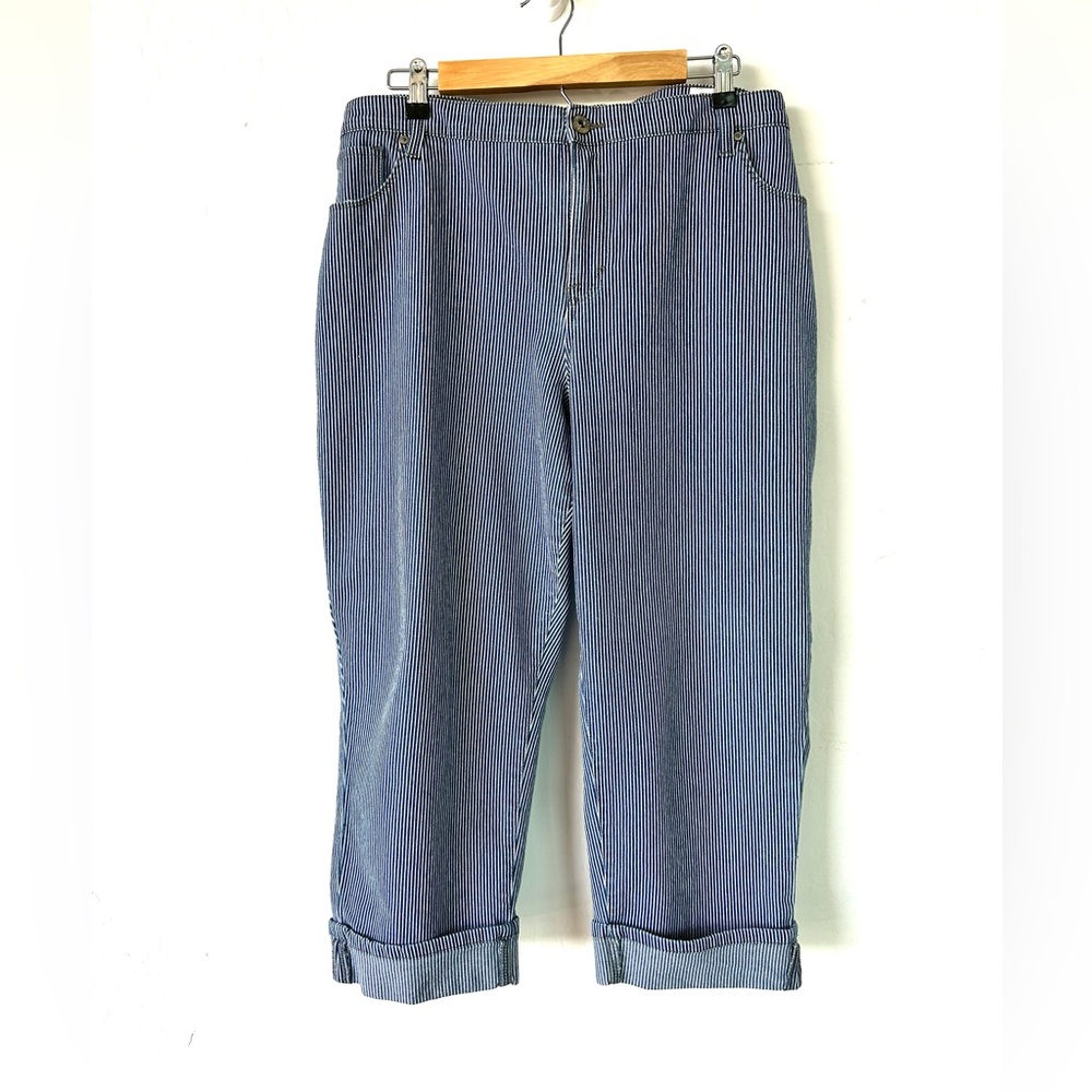 Women’s Style & Co Capris Stretch Denim Pinstripe Size 22W
